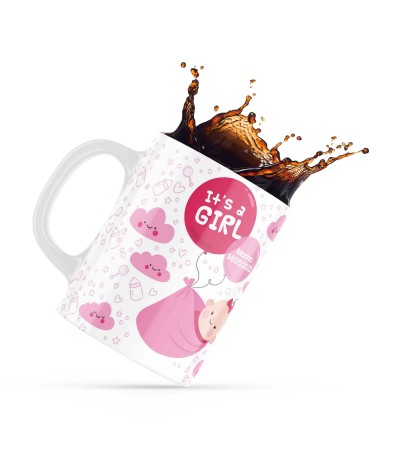 Κεραμική κούπα 330ml δώρο για Νεογέννητα It's A Girl