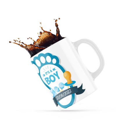 Κεραμική κούπα 330ml δώρο για Νεογέννητα Boy Foot