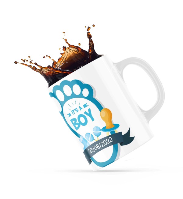 Κεραμική κούπα 330ml δώρο για Νεογέννητα Boy Foot Κεραμική κούπα 330ml δώρο για Νεογέννητα Boy Foot