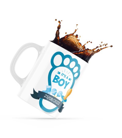 Κεραμική κούπα 330ml δώρο για Νεογέννητα Boy Foot