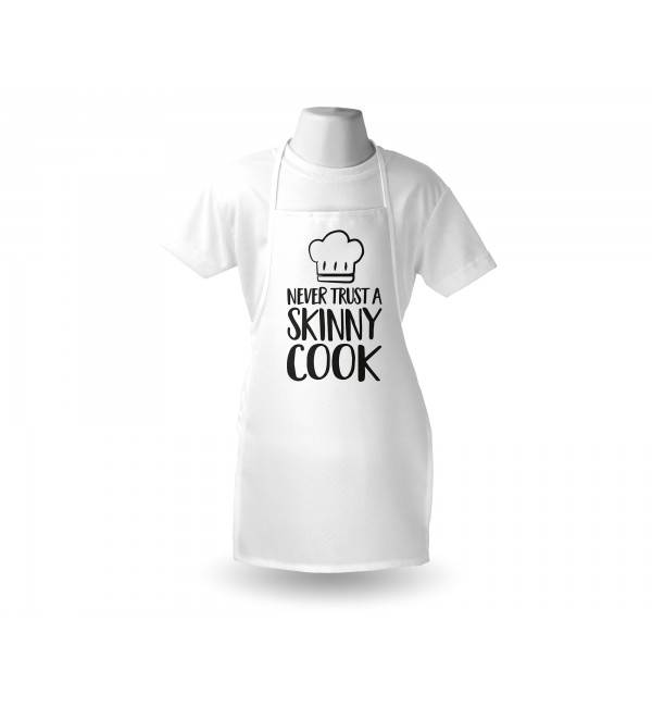 Υφασμάτινη Ποδιά Never Trust A Skinny Cook