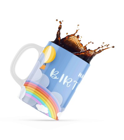 Κεραμική κούπα 330ml δώρο γενεθλίων Rainbow