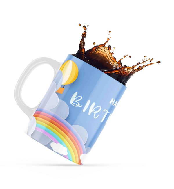 Κεραμική κούπα 330ml δώρο γενεθλίων Rainbow