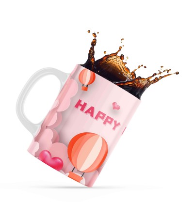 Κεραμική κούπα 330ml δώρο γενεθλίων Pink