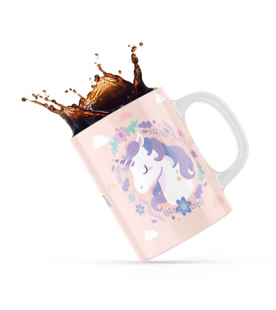Κεραμική κούπα 330ml δώρο για Παιδιά Unicorn Color