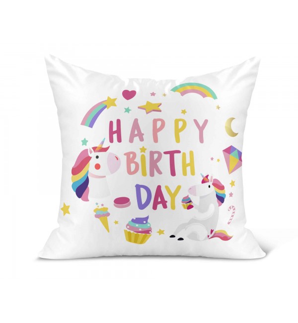 Λινό Μαξιλάρι 40Χ40cm Happy Birthday