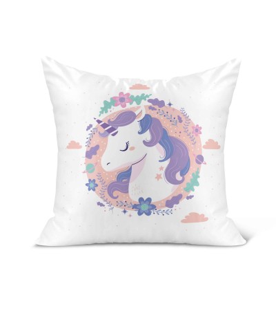 Λινό Μαξιλάρι 40Χ40cm Για Παιδιά Unicorn