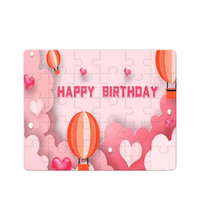 Χάρτινο Puzzle 27X20cm Happy Birthday Pink 35κομ