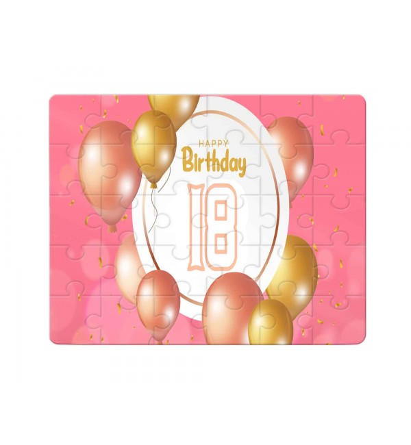 Χάρτινο Puzzle 27X20cm Happy Birthday Gold Ballon 35κομ