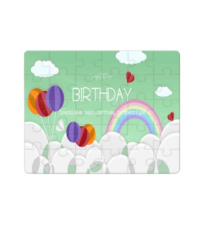 Χάρτινο Puzzle 27X20cm Happy Birthday Green Ballon 35κομ