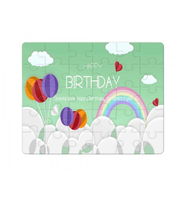 Χάρτινο Puzzle 27X20cm Happy Birthday Green Ballon 35κομ