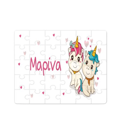 Χάρτινο Puzzle 27X20cm Twins Unicorn 35κομ