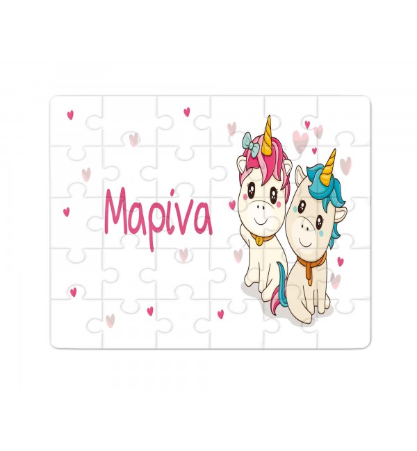 Χάρτινο Puzzle 27X20cm Twins Unicorn 35κομ