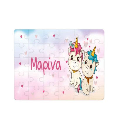Χάρτινο Puzzle 27X20cm Twins Unicorn Colour 35κομ