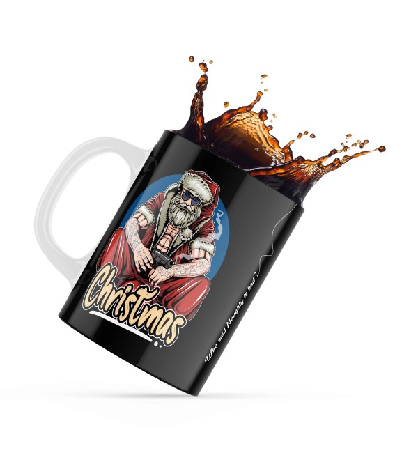 Κεραμική κούπα δώρο χριστουγέννων 330ml Gangster Santa