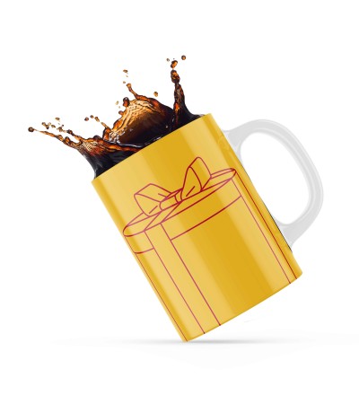 Κεραμική κούπα 330ml δώρο χριστουγέννων Yellow Gift