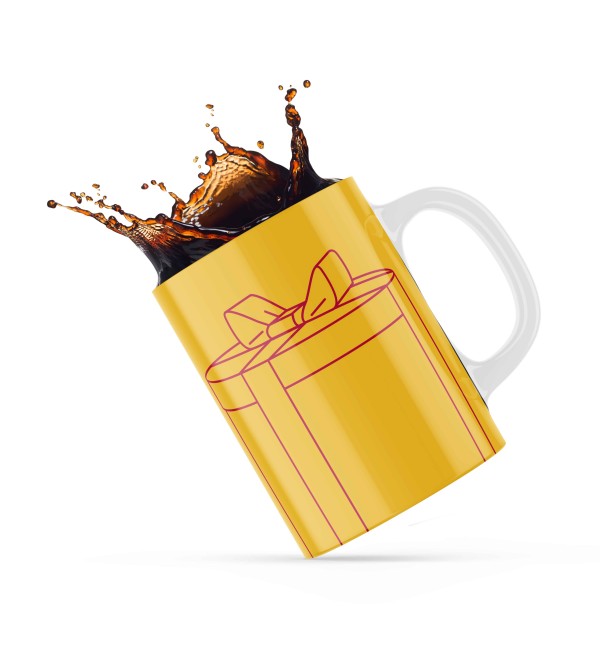 Κεραμική κούπα 330ml δώρο χριστουγέννων Yellow Gift