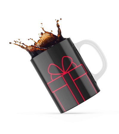 Κεραμική κούπα 330ml δώρο για τα Χριστούγεννα Black Gift