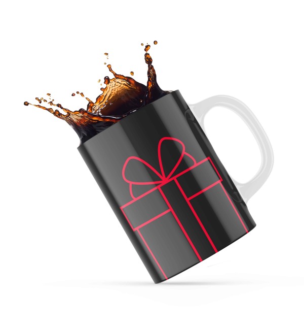 Κεραμική κούπα 330ml δώρο για τα Χριστούγεννα Black Gift Κεραμική κούπα 330ml δώρο για τα Χριστούγεννα Black Gift