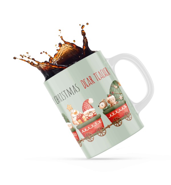 Χριστουγεννιάτικη κεραμική κούπα 330ml δώρο για το Δάσκαλο Dear Teacher