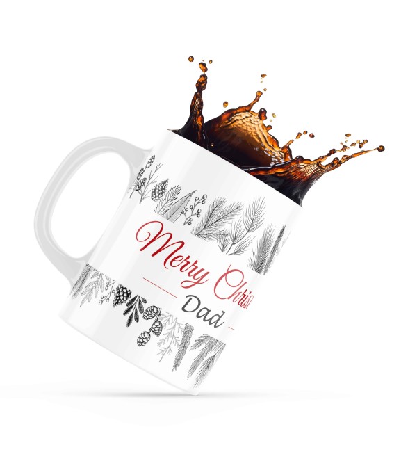 Κεραμική κούπα 330ml δώρο για τον Μπαμπά & την Μαμ΄΄α Merry Christmas Dad