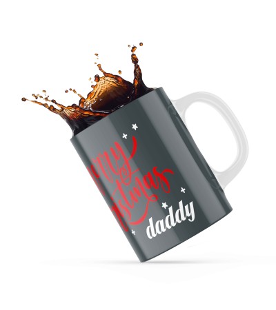 Χριστουγεννιάτικη κεραμική κούπα 330ml δώρο για τον Μπαμπά Daddy Grey