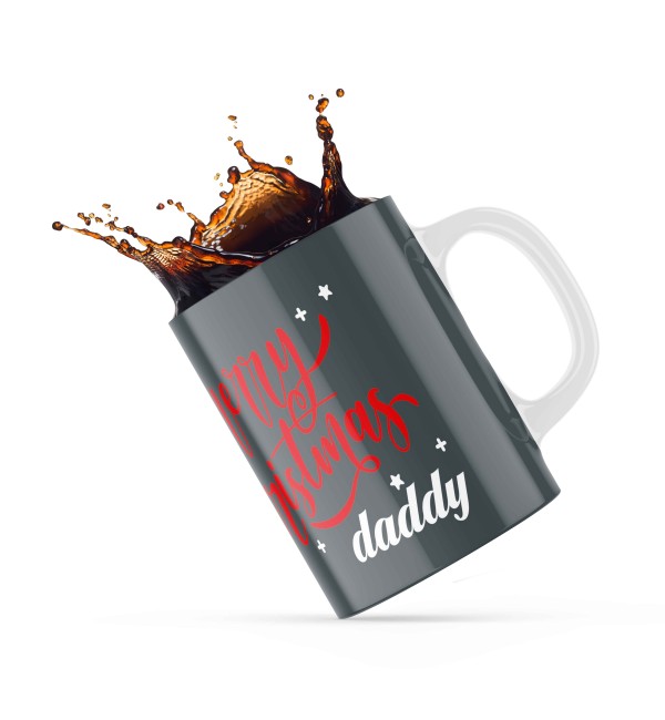 Χριστουγεννιάτικη κεραμική κούπα 330ml δώρο για τον Μπαμπά Daddy Grey