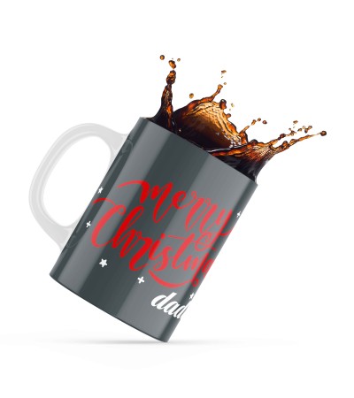 Χριστουγεννιάτικη κεραμική κούπα 330ml δώρο για τον Μπαμπά Daddy Grey