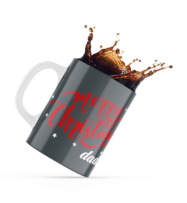 Χριστουγεννιάτικη κεραμική κούπα 330ml δώρο για τον Μπαμπά Daddy Grey