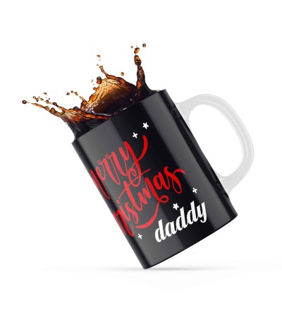 Χριστουγεννιάτικη κεραμική κούπα 330ml δώρο για τον Μπαμπά Daddy Black