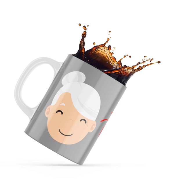 Κεραμική κούπα 330ml δώρο για τον Παππού & την Γιαγιά Καλές Γιορτές Γιαγιά Grey