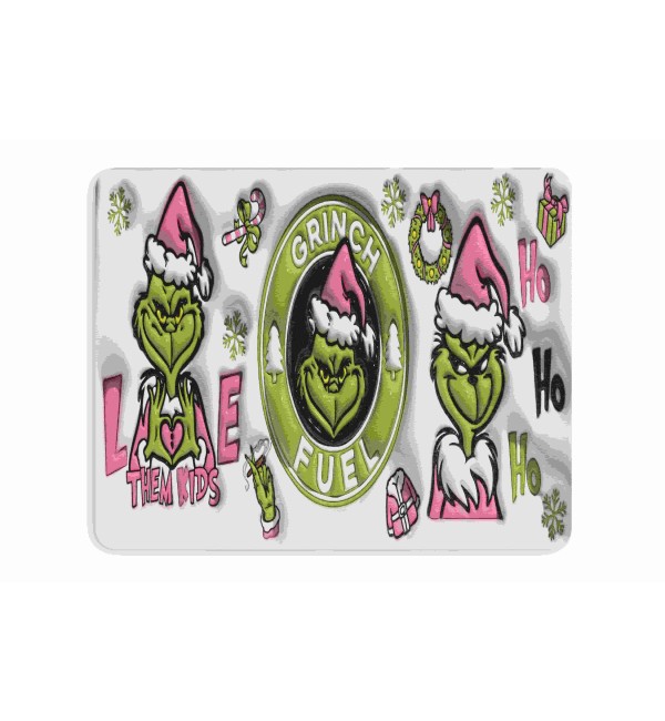 Υφασμάτινο Mouse Pad 18X23cm Δώρο για τα Χριστούγεννα Grinch love Christmas pink
