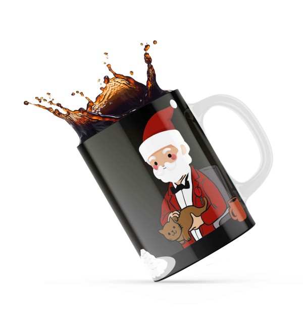 Κεραμική κούπα 330ml δώρο χριστουγέννων για τον Νονό & την Νονά Merry Christmas Godfather