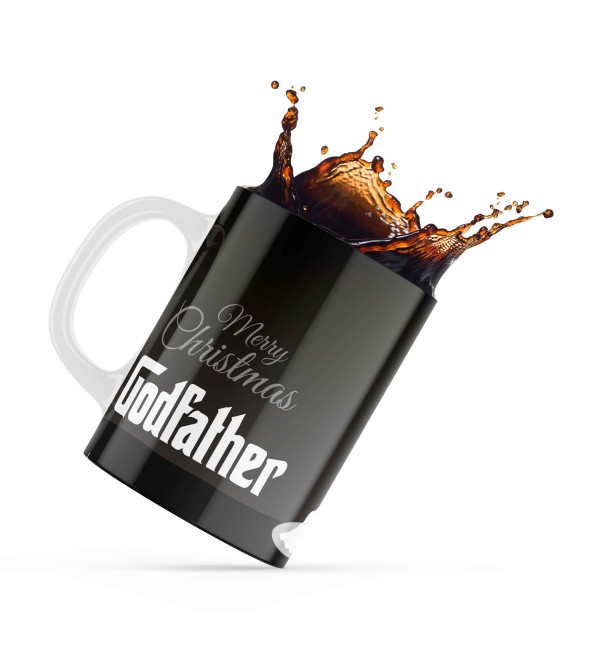 Κεραμική κούπα 330ml δώρο χριστουγέννων για τον Νονό & την Νονά Merry Christmas Godfather