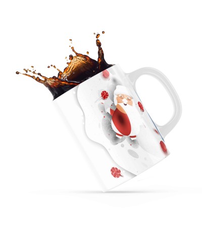 Κεραμική κούπα 330ml δώρο για τα Χριστούγεννα Merry Christmas & Happy New Year White
