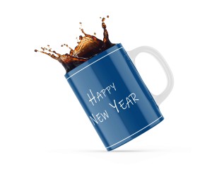 Κεραμική κούπα 330ml δώρο για την Πρωτοχρονιά New Year Blue