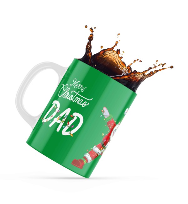 Κεραμική κούπα 330ml δώρο για τον Μπαμπά & την Μαμ΄΄α Merry Christmas Dad Light