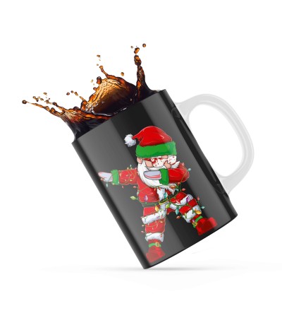 Χριστουγεννιάτικη κεραμική κούπα 330ml δώρο για τον Μπαμπά Dad Light Black