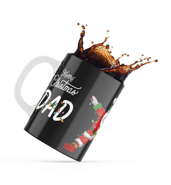 Χριστουγεννιάτικη κεραμική κούπα 330ml δώρο για τον Μπαμπά Dad Light Black Χριστουγεννιάτικη κεραμική κούπα 330ml δώρο για τον Μπαμπά Dad Light Black