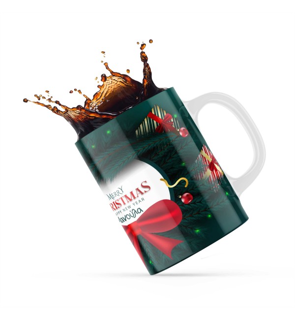 Κεραμική κούπα 330ml δώρο για την Πρωτοχρονιά Merry Christmas Happy New Year Green Κεραμική κούπα 330ml δώρο για την Πρωτοχρονιά Merry Christmas Happy New Year Green