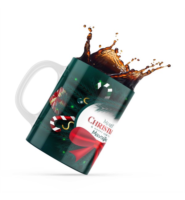 Κεραμική κούπα 330ml δώρο για την Πρωτοχρονιά Merry Christmas Happy New Year Green Κεραμική κούπα 330ml δώρο για την Πρωτοχρονιά Merry Christmas Happy New Year Green