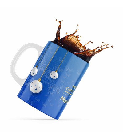 Κεραμική κούπα 330ml δώρο για την Πρωτοχρονιά Happy New Year Blue