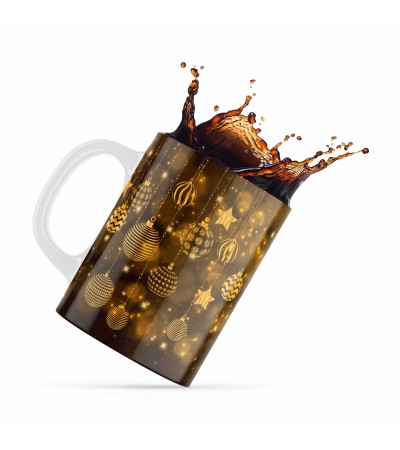 Κεραμική κούπα 330ml δώρο χριστουγέννων Gold Stars