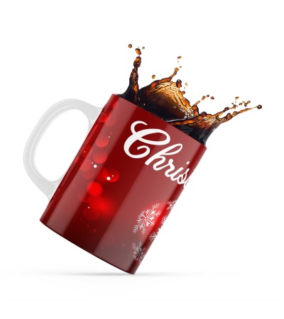 Κεραμική κούπα 330ml δώρο χριστουγέννων Red Ornament Κεραμική κούπα 330ml δώρο χριστουγέννων Red Ornament