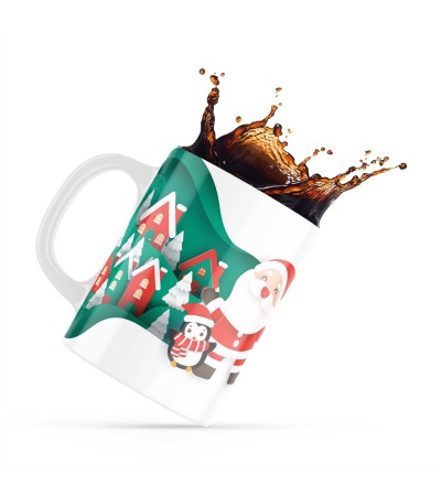Κεραμική κούπα 330ml δώρο για την Πρωτοχρονιά Merry Christmas Happy New Year White