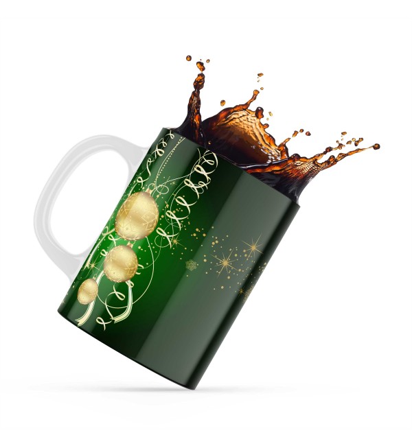Κεραμική κούπα 330ml δώρο χριστουγέννων Green Wish Κεραμική κούπα 330ml δώρο χριστουγέννων Green Wish