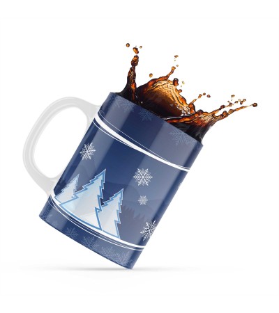 Κεραμική κούπα 330ml δώρο για τα Χριστούγεννα Blue Christmas