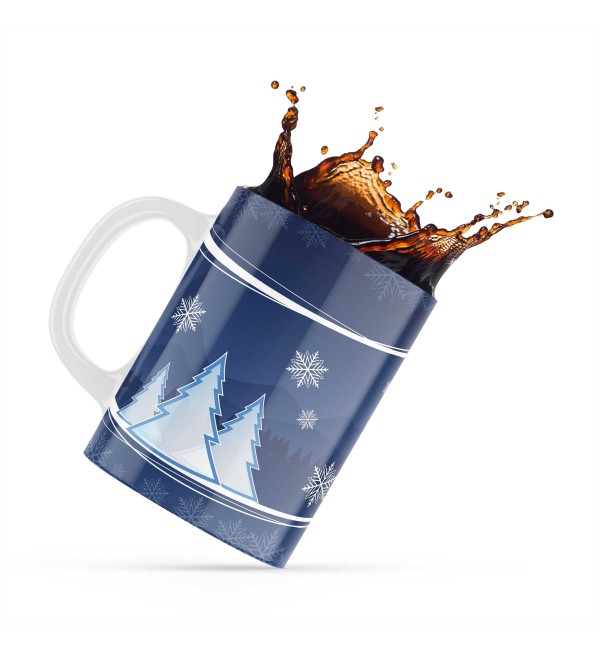 Κεραμική κούπα 330ml δώρο για τα Χριστούγεννα Blue Christmas