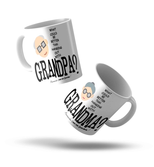 Σετ Κεραμικές κούπες 330ml  Δώρο Για τον Παππολύ & Την Γιαγιά I love You Grandparents