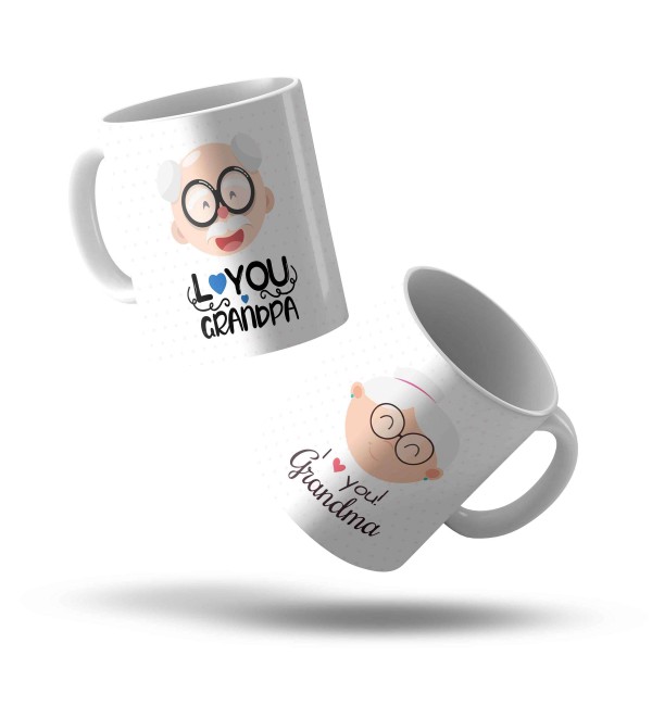 Σετ Κεραμικές κούπες 330ml Δώρο Για τον Παππολύ & Την Γιαγιά Best Grandparents